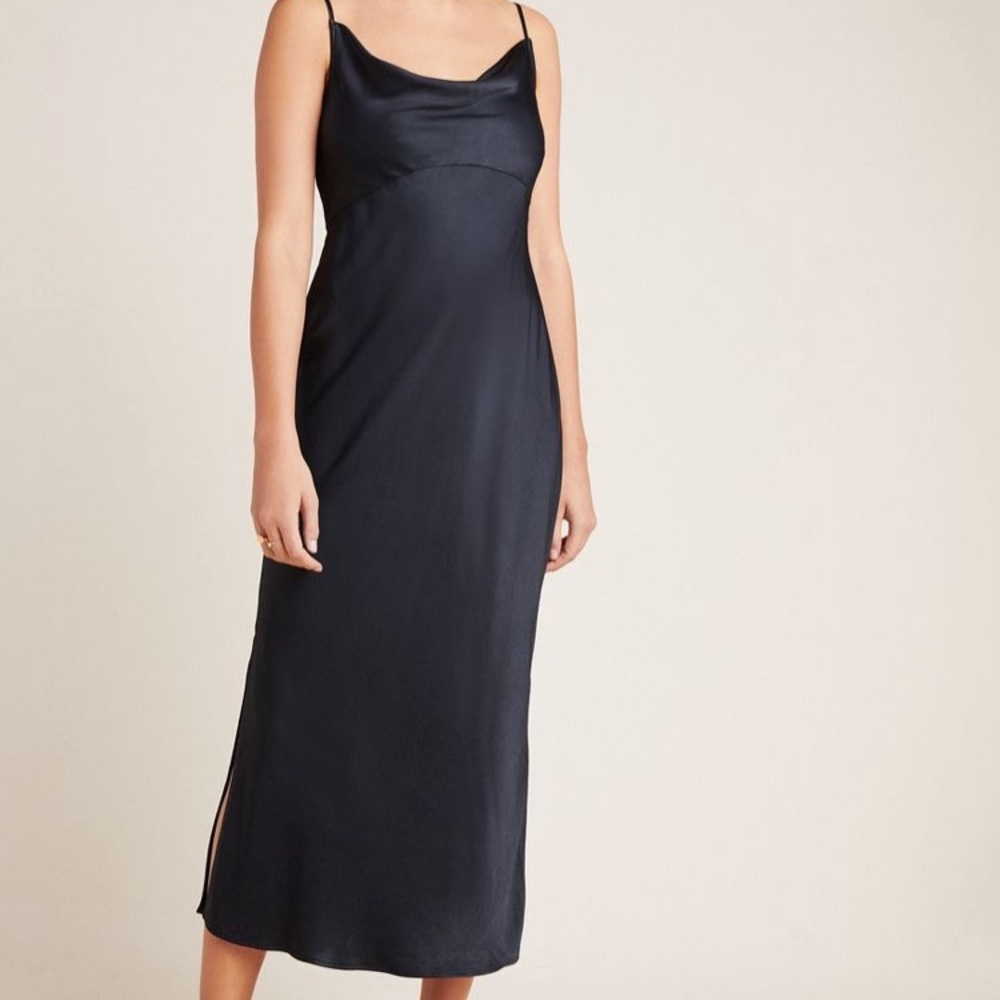 Anthropologie Petite Elyse Bias Slip Dress